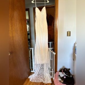 Galina Signature - Spaghetti Strap Lace Wedding Gown